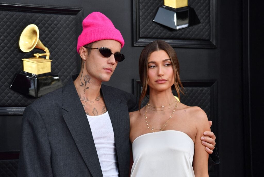 Justin Bieber and Hailey Bieber in 2022.