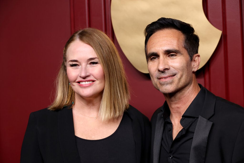 Shannon Kenny and Nestor Carbonell attend Apple TV +'s Primetime Emmy Party at Mother Wolf on January 15, 2024 in Los Angeles, California.