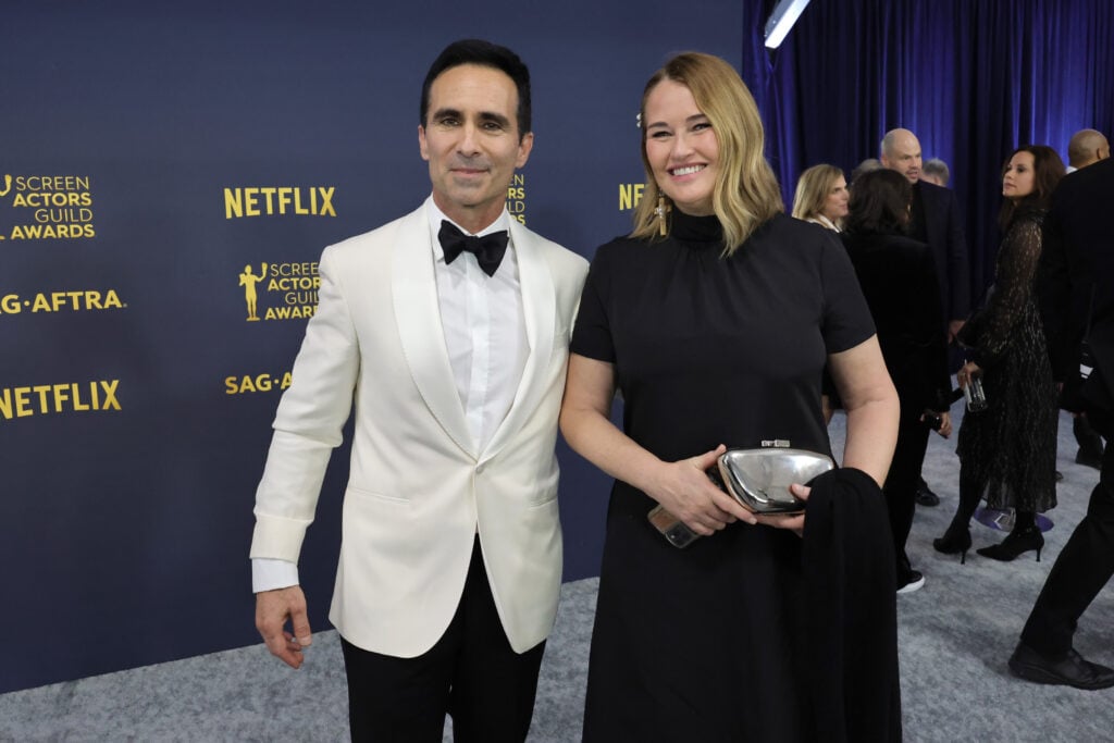 Nestor Carbonell and Shannon Kenny attend the 30th Annual Screen Actors Guild Awards at Shrine Auditorium and Expo Hall on February 24, 2024 in Los Angeles, California.